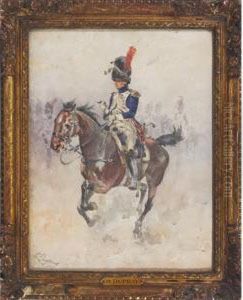 Soldier On Horse by Henri-Louis Dupray