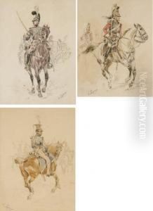 Suite De Trois Soldats A Cheval