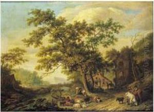 Dupre - Bergers Pres De La Ferme by Daniel Dupre