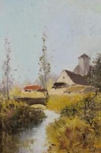 Riviere Pres D'un Village by Louis Dupuy
