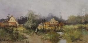 Cour De Ferme Pres D'une Riviere Cour De Ferme Pres D'une Riviere