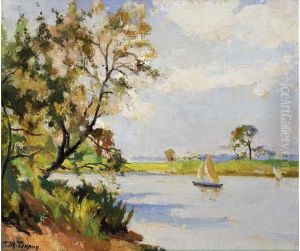 Voilier Sur La Seine by Paul Michel Dupuy