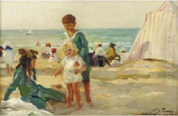 On The Beach At Deauville - view 1