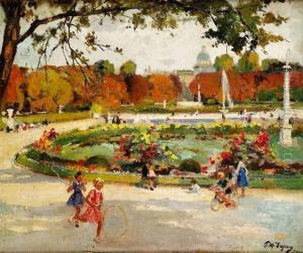 Enfants Jouant Au Jardin De Luxembourg, Circa 1920 - view 1
