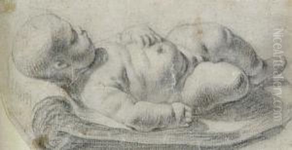 Study Of A Sleeping Infant Viewed From The Left Side - view 1