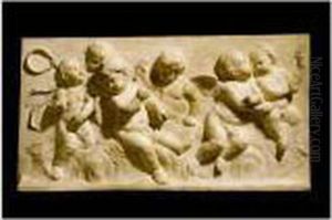 A White Marble Allegorical Relief Of Putti by Francois Duquesnoy