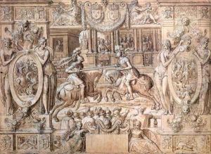 Tournament on the Occasion of the Marriage of Catherine de Medici (1519-89) and Henri II (1519-59) in 1533 by Antoine Caron