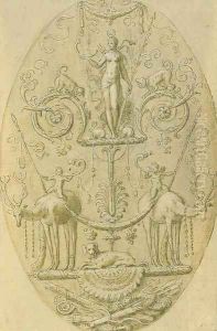 Design for a decorative panel with a Triumph of Diana by Antoine Caron