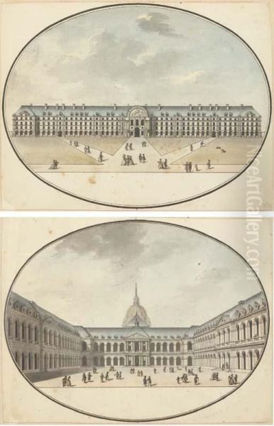 L'hotel Des Invalides Du Cote De La Seine; Et La Cour De L'hoteldes Invalides - view 1