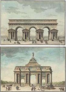 Inscrit Et Signe 'vues Des Plus 
Beaux Edifices Publics Etparticuliers De La Ville De Paris. Dessinees 
Par Durand Architecte by Jean Nicolas Louis Durand