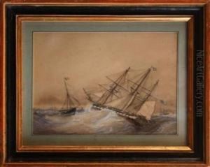 Marine Par Gros Temps by Jean Baptiste Henri Durand-Brager