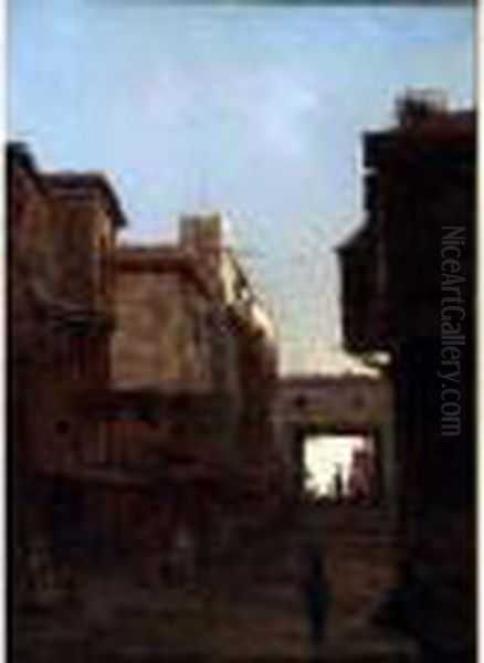 Vue Orientaliste Huile Surpanneau Signee En Bas A Gauche 31 X 23 - view 1