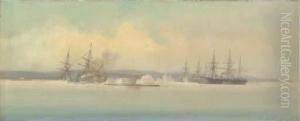 Combat Naval by Jean Baptiste Henri Durand-Brager