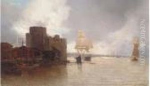 Shipping Outside The Port by Jean Baptiste Henri Durand-Brager