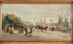 "marche Sur Le Port". by Gaston Jules L. Durel