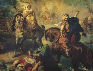 Arab Tribal Chiefs in Single Combat, under the Ramparts of a Town, 1852
