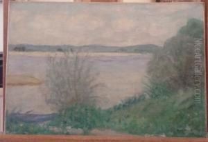 Barque Bleue, La Seine Au Printemps by Eugene Antoine Durenne