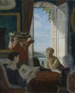 Devant La Fenetre - La Belle Journee by Eugene Antoine Durenne