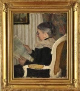La Lecture Au Salon by Eugene Antoine Durenne