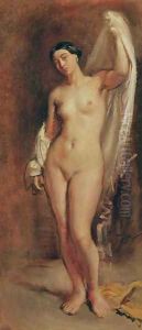 Standing Female Nude, study for the central figure of 'The Tepidarium', 1853 by Theodore Chasseriau