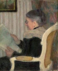 La Lecture Au Salon by Eugene Antoine Durenne
