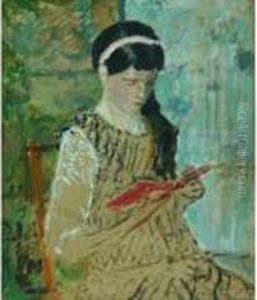 Jeune Fille A La Lecture by Eugene Antoine Durenne