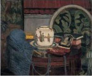 Le Vase Chinois Sur Gueridon by Eugene Antoine Durenne
