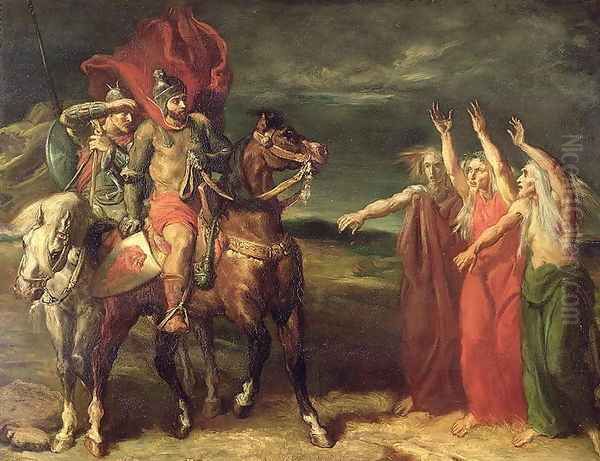 Macbeth and the Three Witches, 1855 by Theodore Chasseriau