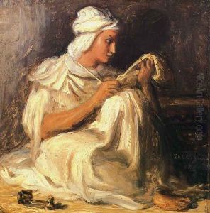 Young Teleb Seated by Theodore Chasseriau