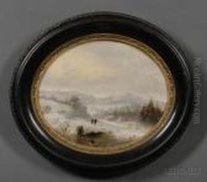 Winter Scene At Franconia Notch, New Hampshire. by George Henry Durrie