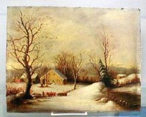 Logging In A Winter Landscape by George Henry Durrie