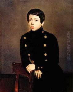 Portrait of Ernest Chasseriau, The Painter's Brother in the Uniform of the Ecole Navale in Brest about the Age of 13 by Theodore Chasseriau