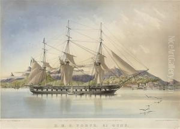 H.m.s. Forte, 51 Guns, At Rio De Janeiro 1st December 1861 - view 1