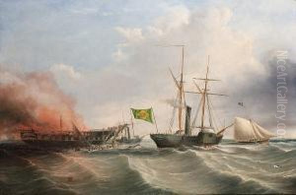 The American Emigrant Ship "ocean Monarch"
Ablaze Off Great Orme's Head, North Wales, 24th August 1848 - view 1