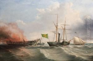 The American Emigrant Ship "ocean Monarch"
 Ablaze Off Great Orme's Head, North Wales, 24th August 1848 by Thomas Goldsworth Dutton