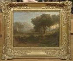 Paysage Italien. 1851 by Etienne Duval