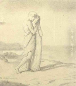Hero and Leander by Theodore Chasseriau