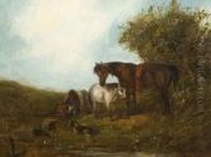 Woodman With Horses In A Landscape