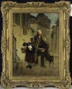Collecting For The Needy by Theophile-Emmanuel Duverger
