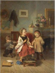 La Lecon by Theophile-Emmanuel Duverger
