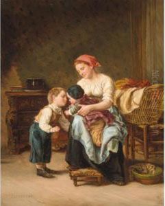 L'amour Fraternel by Theophile-Emmanuel Duverger