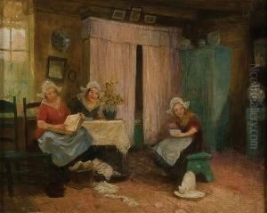 Interior Scene With Women Visiting