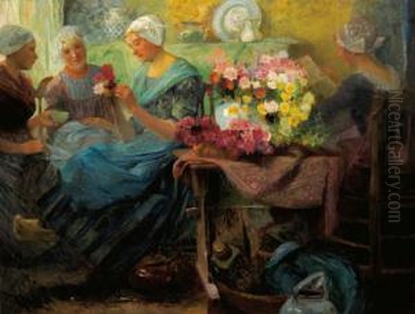 Dutch Girl Binding Flowers - view 1