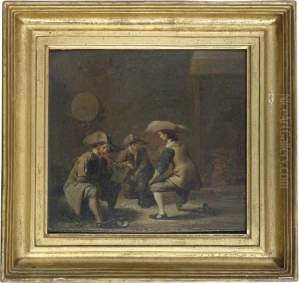 Soldiers Playing Cards In A Guardroom - view 1