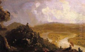 Sketch for 'View from Mount Holyoke, Northampton, Massachusetts, after a Thunderstorm' (The Oxbow) by Thomas Cole