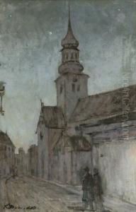 Walking By The Church At Night by Konstantin V. Dydyshko