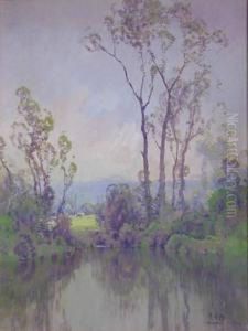 Banks Of The Seine Candebec, France by Hezekiah Anthony Dyer