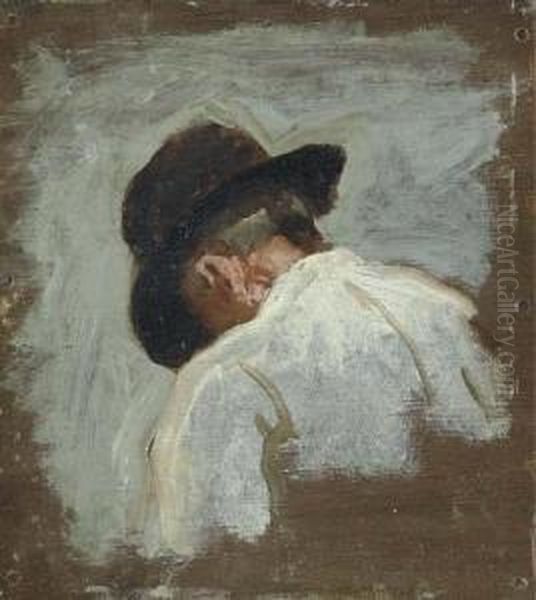 Study Of A Man's Head For Mending The Net - view 1