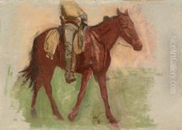 Sketch For "cowboys In The Badlands" - view 1