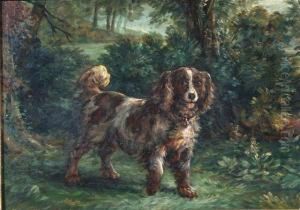 A Spaniel In A Landscape by Maud Earl